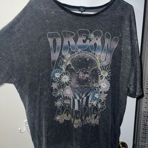 Gray Graphic Tee with Dream Design